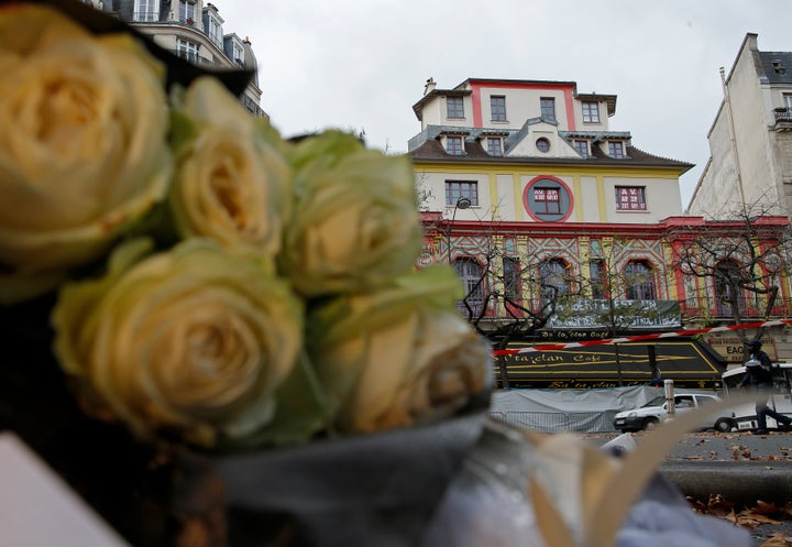 Tributes outside the Bataclan after last year's attacks