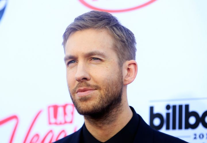 Calvin Harris arrives at the 2015 Billboard Music Awards in Las Vegas.