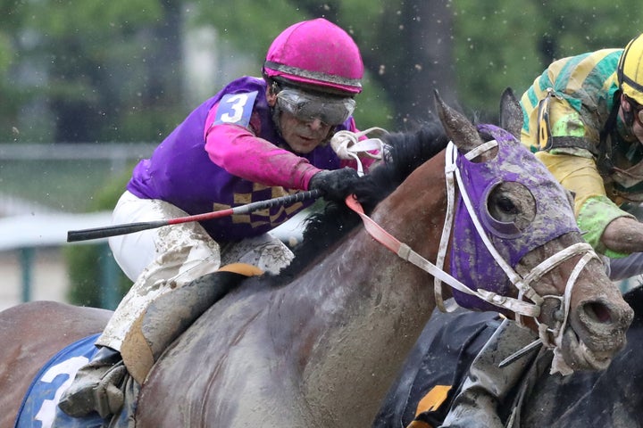 Homeboykris (3) collapsed and died following the post race Winners Circle presentation while returning to the barn during the