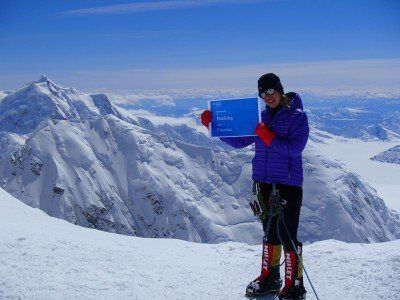 Dr. Maria Strydom on a climb of Alaska's Denali.