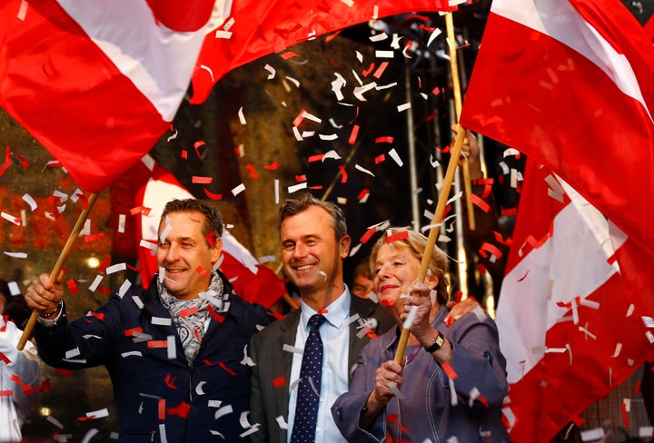 Austrian far right Freedom Party (FPOe) presidential candidate Norbert Hofer at a a final election rally in Vienna, Aust