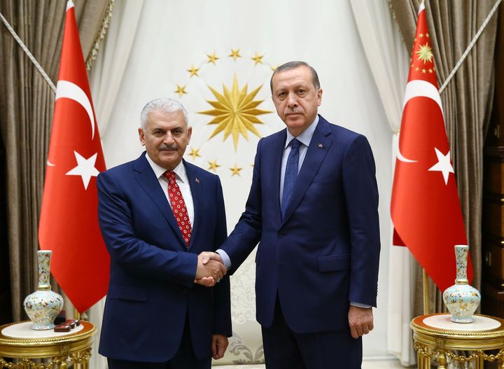 President of Turkey Recep Tayyip Erdogan and Binali Yildirim. 