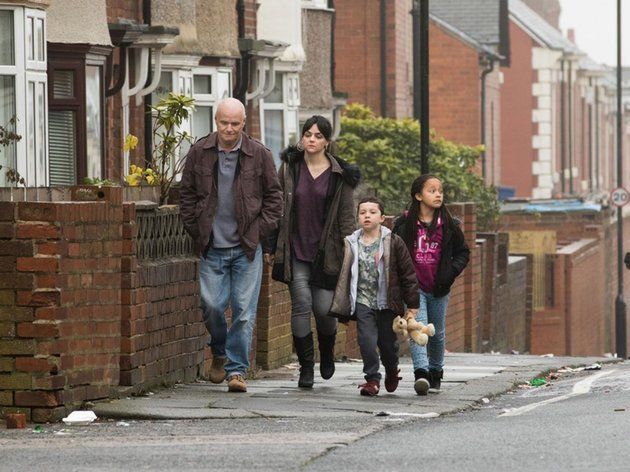 Daniel Blake, left, played by Dave Johns and the single mother, played by Hayley Squires.