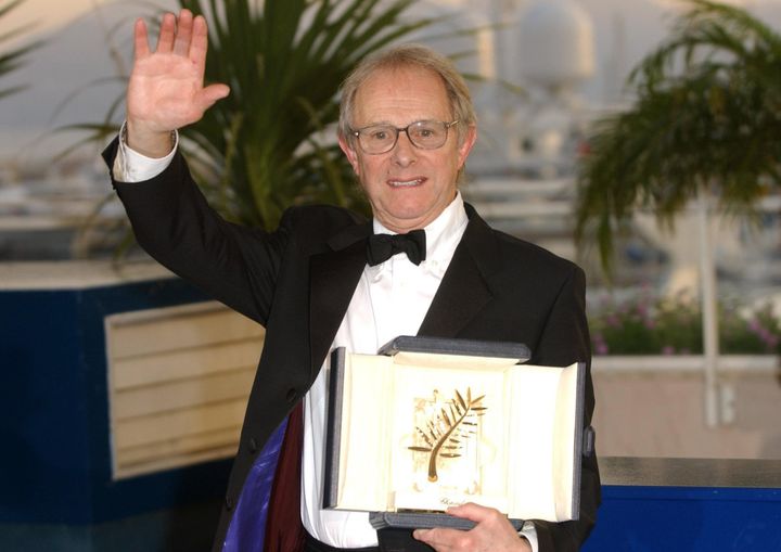 Ken Loach with the Palme D'Or award for his film The Wind That Shakes The Barley, at the 59th Cannes Film Festival from the Palais des Festival, Cannes, France, 2006
