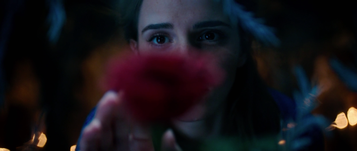 Emma Watson as Belle - is that a glimpse of a blue dress we spot?