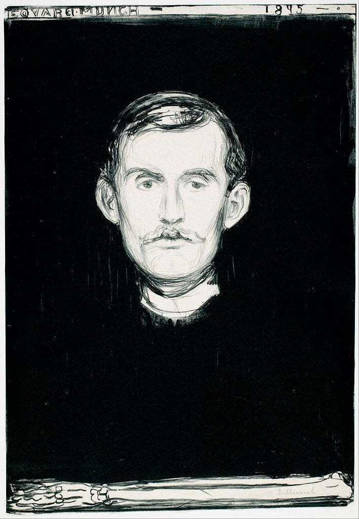 Edvard Munch, "Self-Portrait," 1895