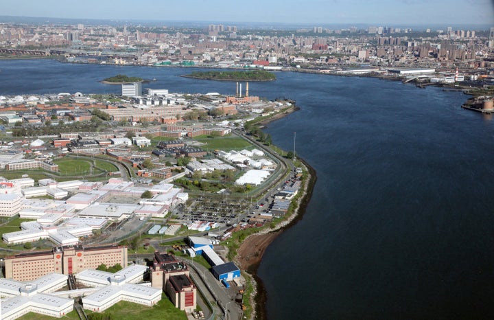 An aerial view of Rikers Island Correctional Facility, New York's City main jail complex.