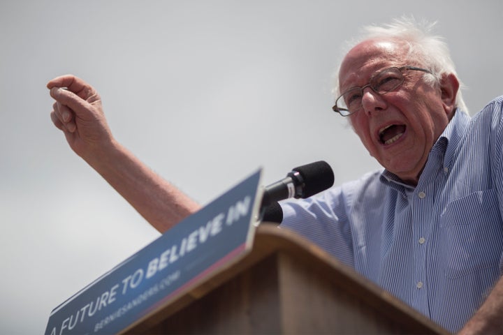 Democratic presidential candidate Sen. Bernie Sanders campaigning in Los Angeles on Monday.