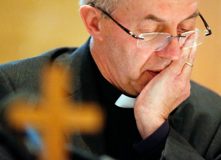 Anglicans (Archbishop of Canterbury Justin Welby pictured) have fallen from 44% of people to 