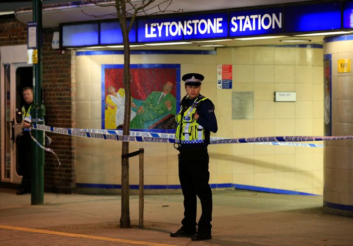 Police cordoned off and investigated the scene at Leytonstone Station after the attack there in December