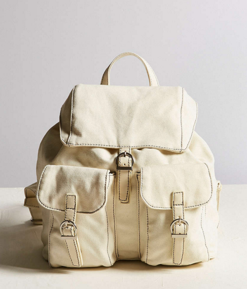 Urban outfitters washed shop canvas drawstring backpack