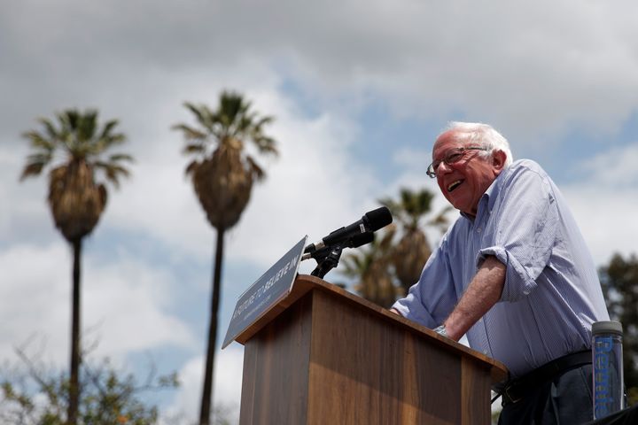 Democratic presidential candidate Bernie Sanders speaks in East Los Angeles, California, U.S. May 23, 2016.