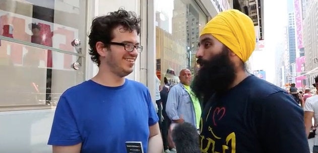 Jagraj Singh spoke to strangers in Times Square about Sikhism.