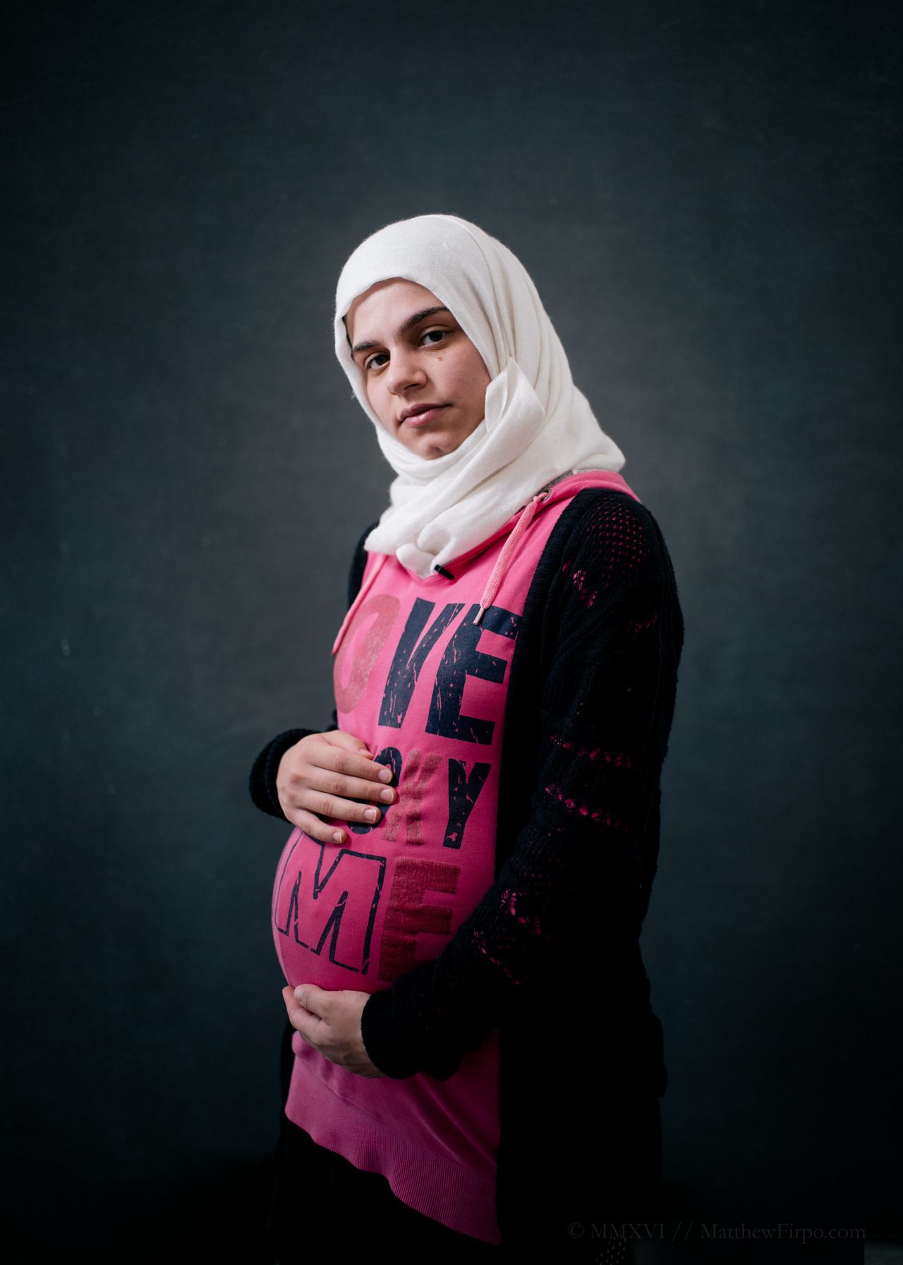 Reem, 21, was nine months pregnant when the interview was shot. After months living in Turkey, her husband was accused of being a smuggler when he attempted the crossing into Europe. All she wanted, she said, was to have her husband back before her baby was born.