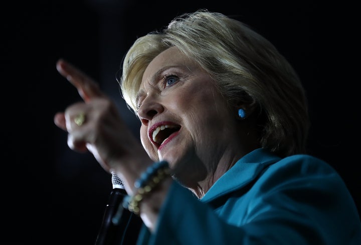 Former Secretary of State Hillary Clinton speaks during a campaign event on May 24, 2016 in Commerce, California.