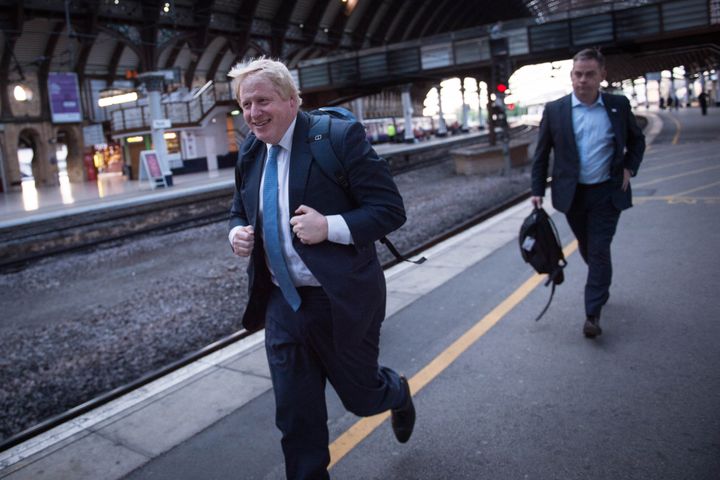 Boris Johnson running 