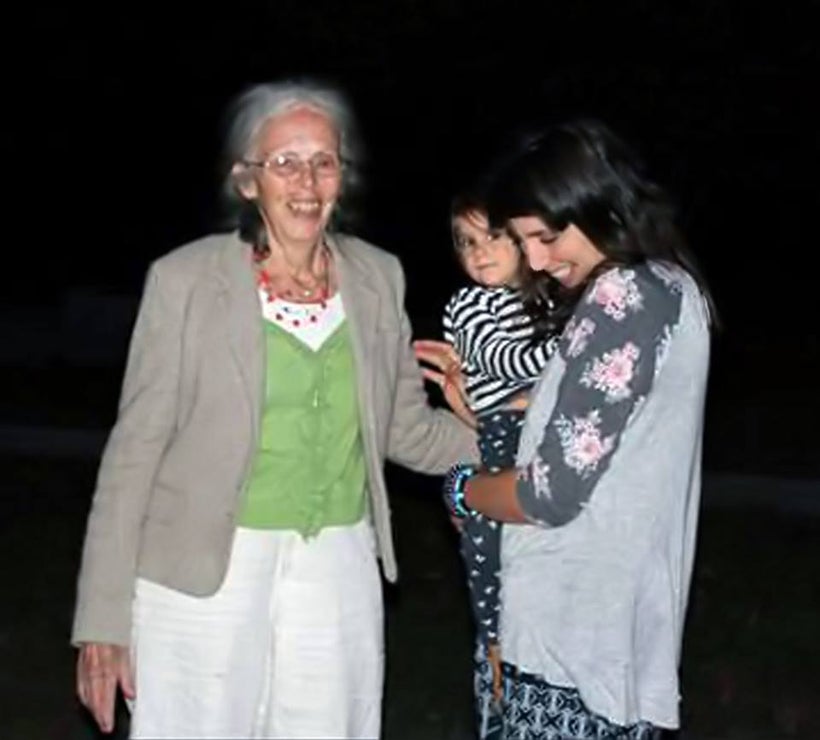 Olivia and Margaux enjoying a good joke with Ina May Gaskin.