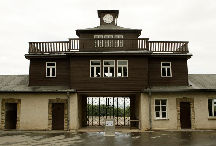 The camp gate of the former Buchenwald Nazi concentration camp