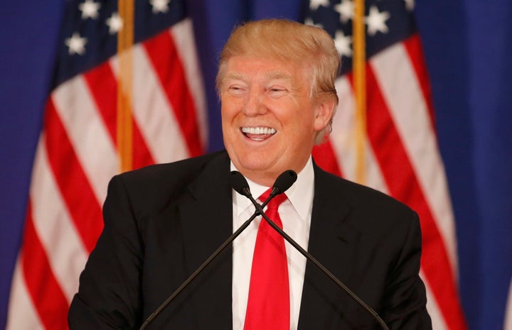 Republican U.S. presidential candidate Donald Trump speaks during a news conference at his Trump National Golf Club in Jupite
