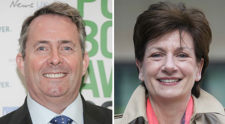 <strong>Liam Fox, 54 (left) and Diane James, 56 (right) will represent Leave</strong>