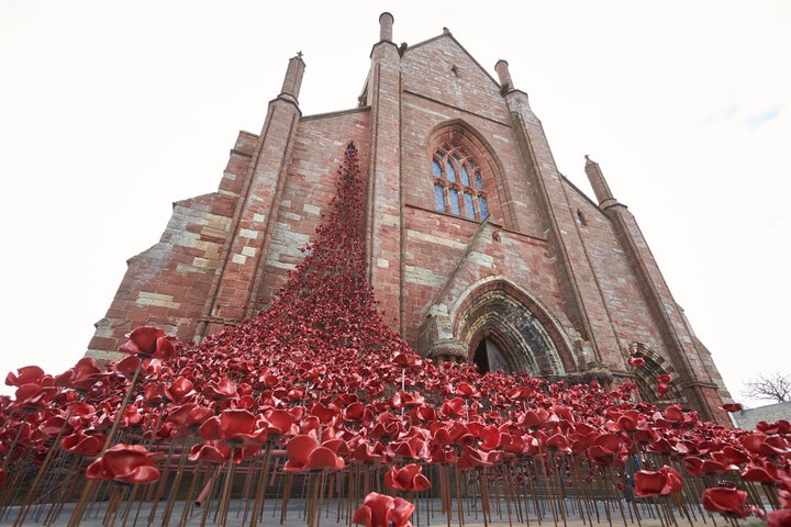 Poppy installation at St Magnus Cathedral to mark the Battle of Jutland centenary