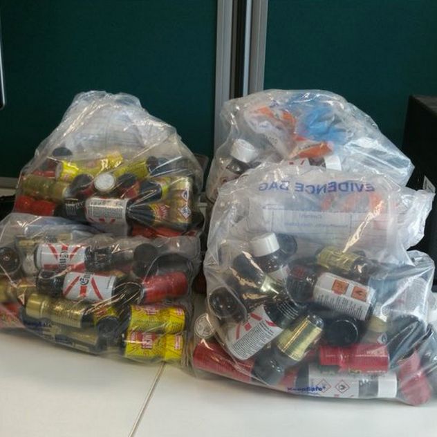 Crawley Police seized all of these poppers before realisising they weren't illegal