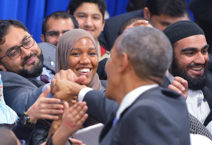 President Obama spoke at the Islamic Society of Baltimore in February, pledging "to lift up the multiplicity of Muslim voices" in the U.S.