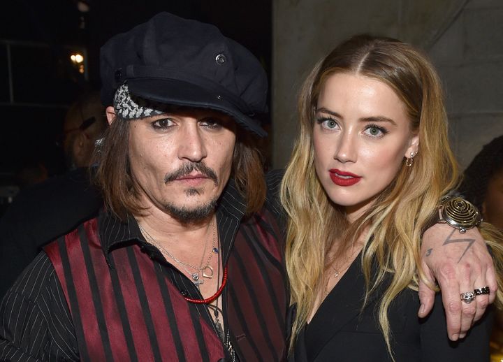 Actor/musician Johnny Depp and actress Amber Heard attend the 58th GRAMMY Awards on Feb. 15, 2016 in Los Angeles, California.