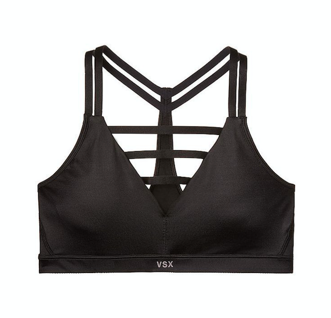 Victoria's Secret Strappy Sports Bra in BLACK, Women's Fashion