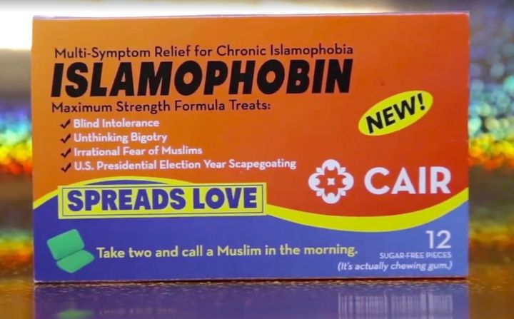Islamophobin, a mock chewing gum, offers "multi-symptom relief for chronic Islamophobia," according to a spoof commercial going viral.