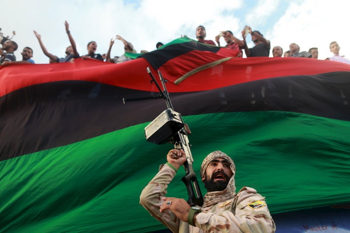 People protest against candidates for a national unity government in Libya in October. The international community has set great hopes on the new U.N.-backed government to bring a measure of stability to the country.