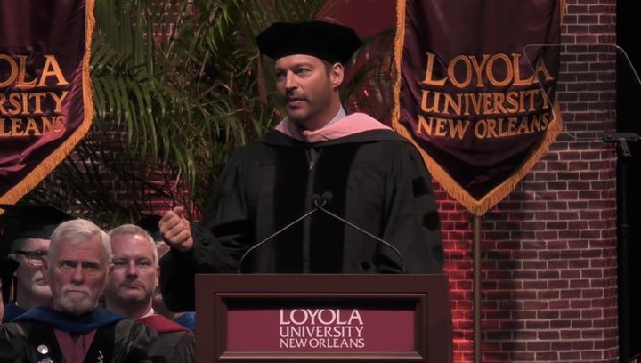 Musician and actor Harry Connick Jr. spoke at Loyola University New Orleans.