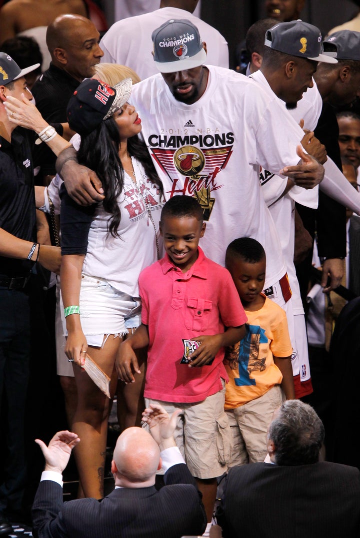 LeBron James Jr. basks in a championship moment after his dad's Miami Heat won the 2012 NBA Finals in Miami. 