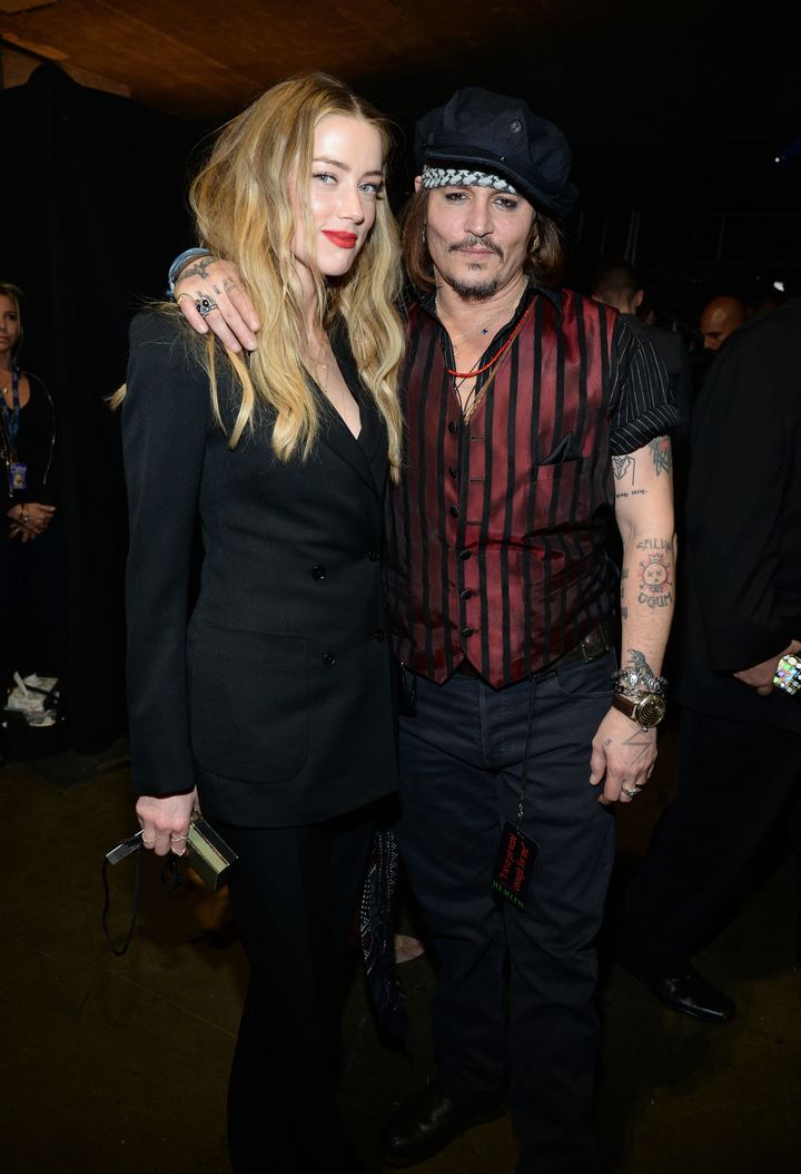 Amber Heard and Johnny Depp in February