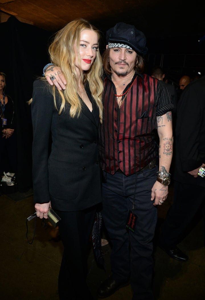 Amber Heard and Johnny Depp in February