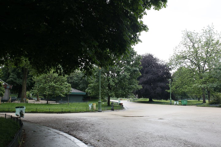 A view of the park after it was evacuated