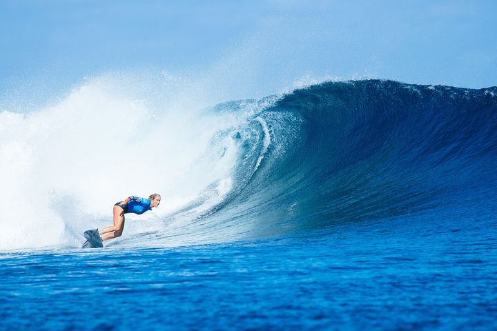 Bethany Hamilton caused a huge upset during round two of the Fiji Womens Pro in May 2016.
