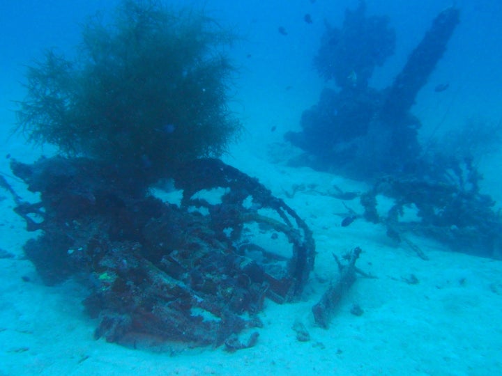 Scattered debris from a U.S. Navy WWII TBM-1C Avenger torpedo bomber has been lying on the floor of the Pacific Ocean since 1944.