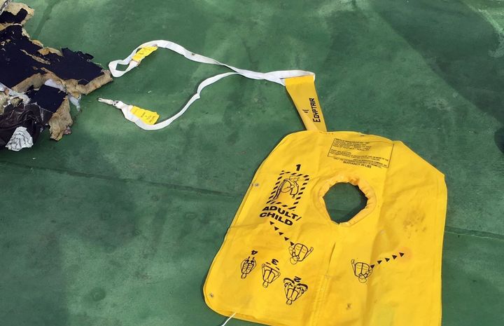 Some of the passengers' belongings and parts of the wreck found in the Mediterranean