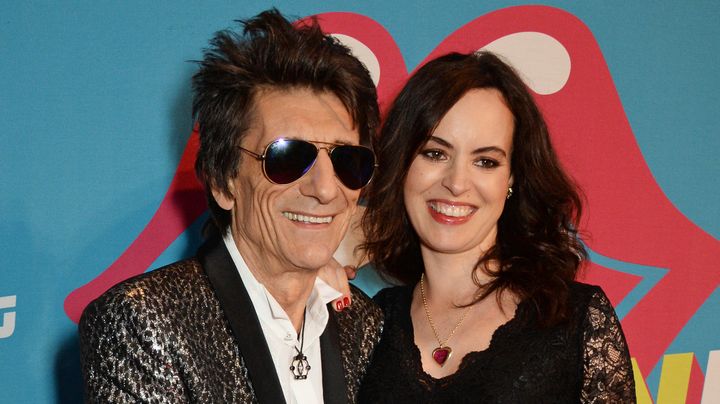 Ronnie Wood and Sally Wood attend a private view of "The Rolling Stones: Exhibitionism" at The Saatchi Gallery on April 4, 2016 in London, England.