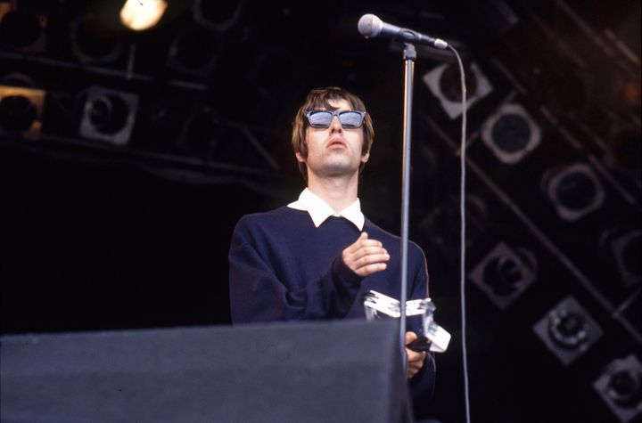 Liam Gallagher at Glastonbury in 1994