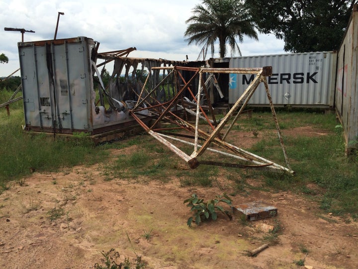 The remains of Bambari's last functioning radio station Radio Be Oko after it was destroyed in 2014.