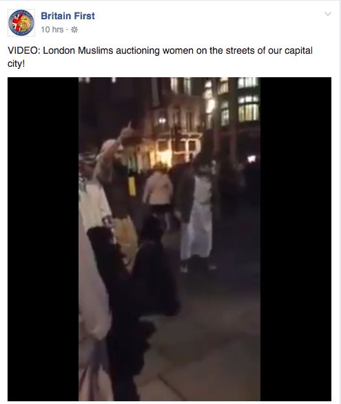 Britain First Posts Muslim Auction Of Women In London
