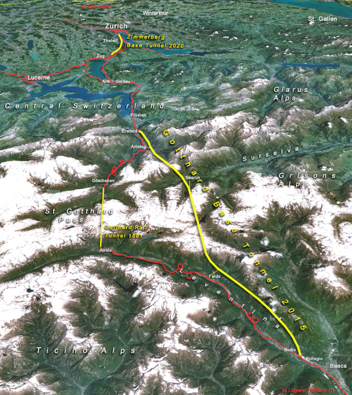 The tunnel is 1.4 miles deep. The Channel Tunnel, for comparison, only lies 50m under the sea bed.