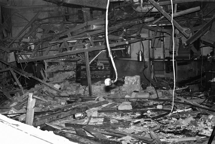 A general view of wreckage inside The Mulberry Bush public house one of two pubs bombed in Birmingham