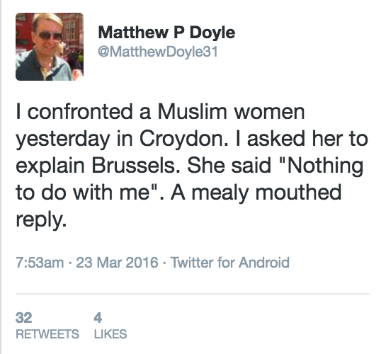 The tweet from Matthew Doyle that started it all