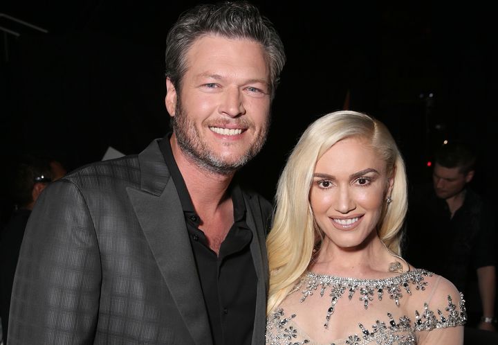 Blake Shelton and Gwen Stefani backstage at the 2016 Billboard Music Awards at the T-Mobile Arena on May 22, 2016 in Las Vegas, Nevada.