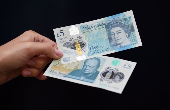 <strong>The new polymer £5 note featuring Sir Winston Churchill</strong>