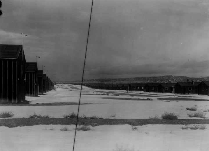 Heart Mountain in Wyoming was one of the sites where Japanese-Americans were incarcerated during World War II. Here it lies empty in 1946 after its residents were freed.