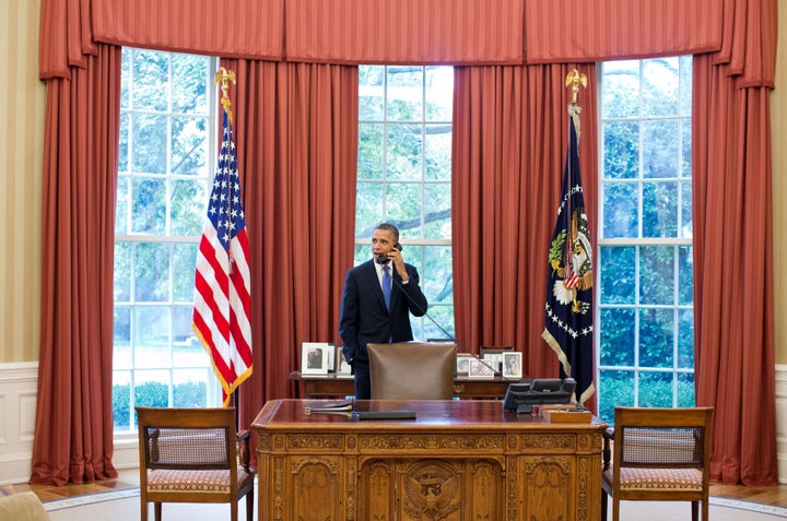 President Barack Obama on June 28, 2012, the day he received news from Verrilli that the Supreme Court had ruled the Affordable Care Act constitutional.